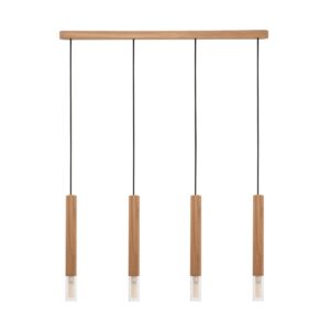 ZUMA LINE – MADERA IV LAMPA DREWNIANA WISZĄCA RURKI