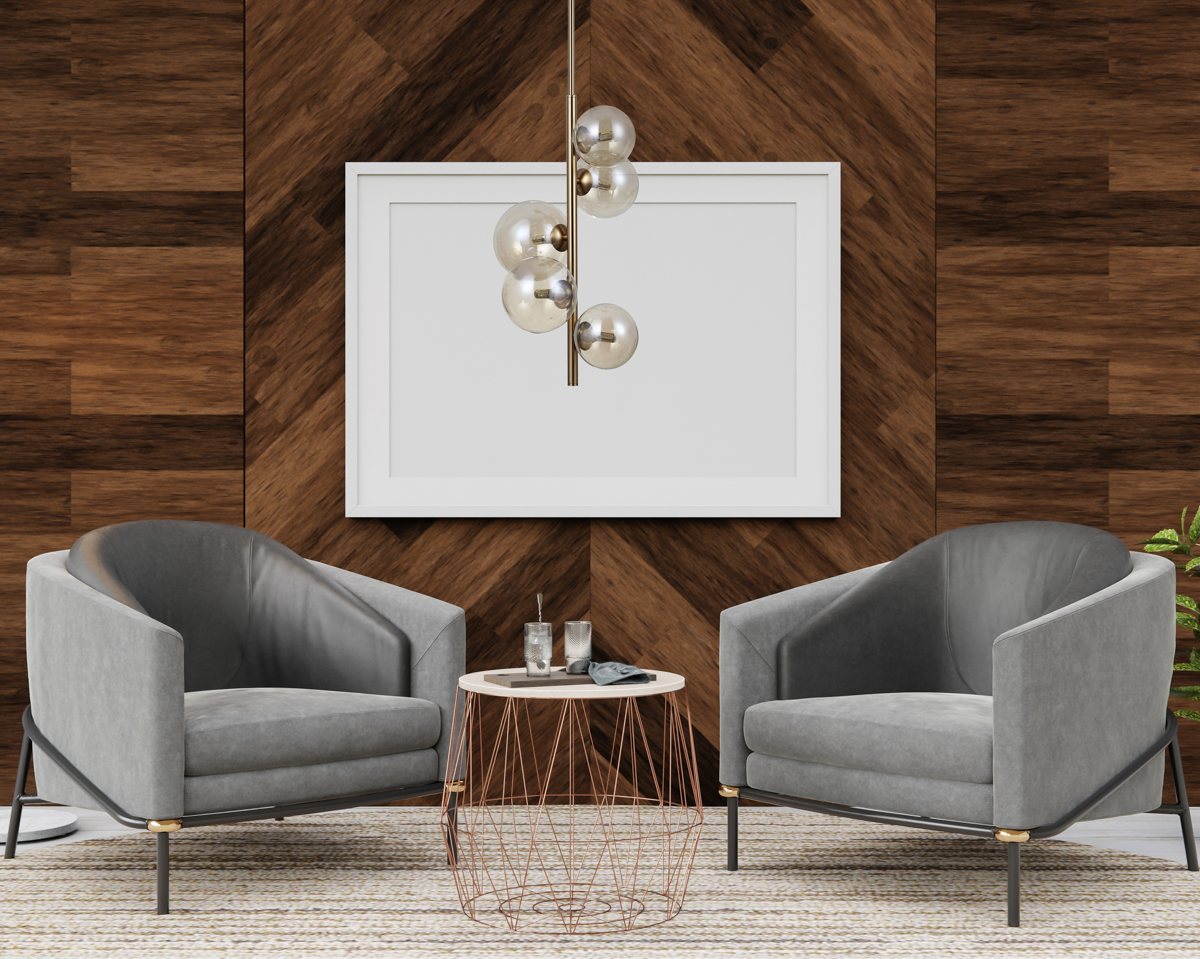 3D interoir design for living room and mockup frame PND 406007 V5 HBR aranz