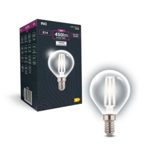 INQ – ŻARÓWKA LED E14 4K 450LM 4W KULKA SZKŁO