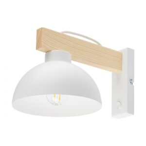 TK LIGHTING – OSLO WHITE KINKIET Z WYŁĄCZNIKIEM