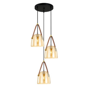 ITALUX – SOLTA III HONEY SZKLANA LAMPA WISZĄCA RING