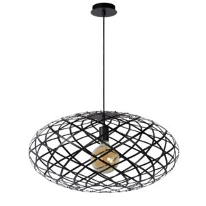 LUCIDE – WOLFRAM BLACK LAMPA WISZĄCA DUŻY AŻUROWY OWAL