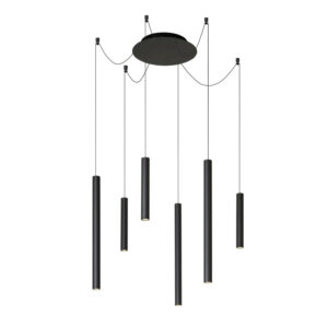 LUCIDE – LORENZ VI BLACK ŚCIEMNIALNA LAMPA WISZĄCA RURKI LED