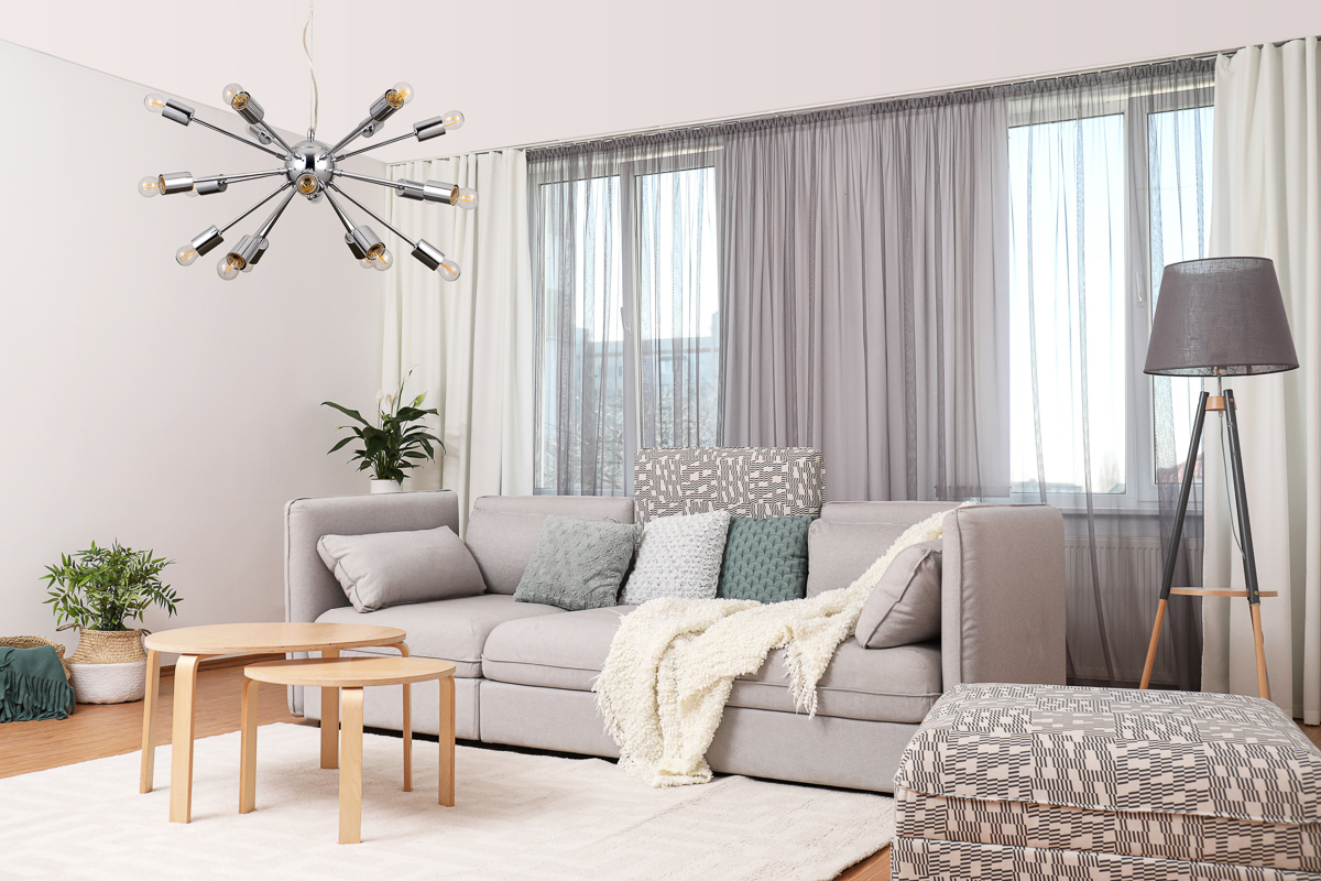 Windows with stylish curtains in living room interior AD20000 18A aranz