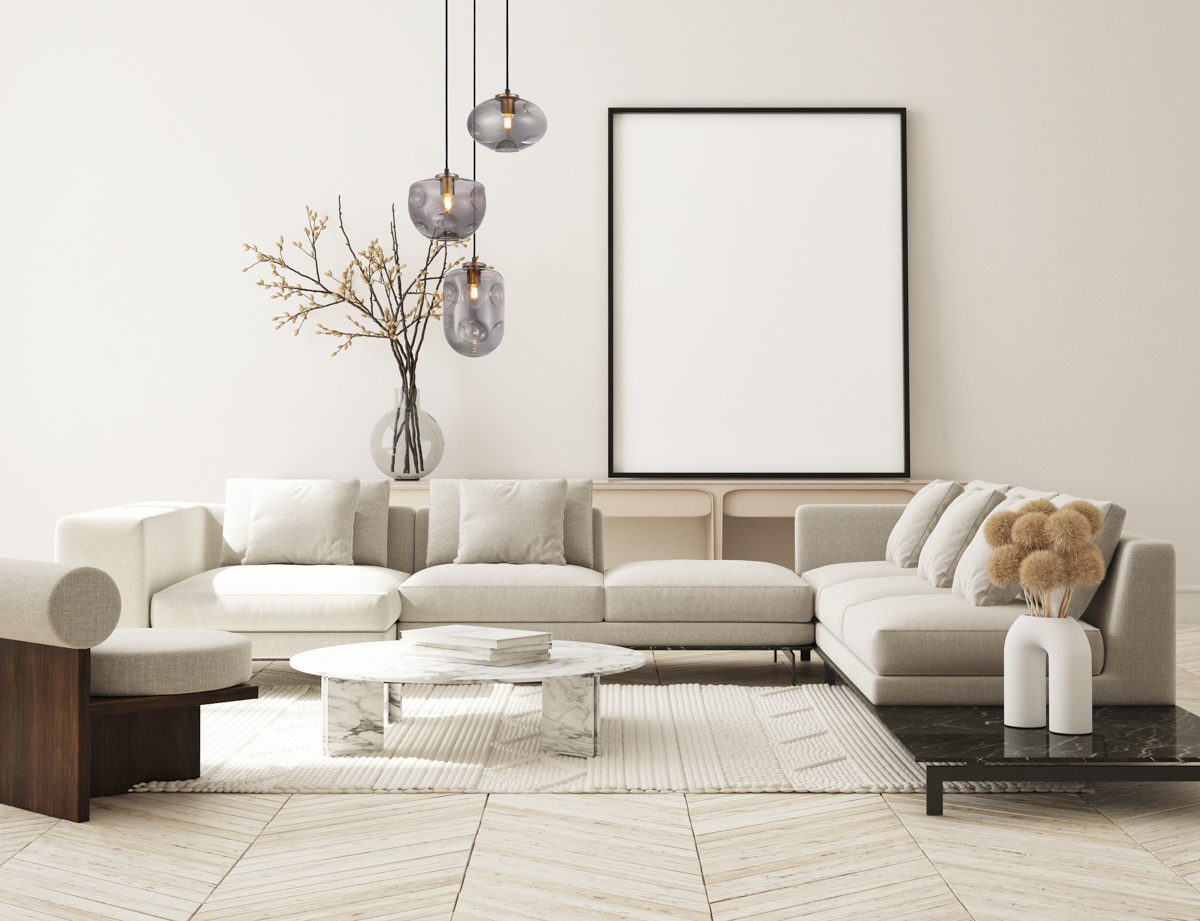 mock up poster frame in modern interior background, minimalistic style, 3D render PND 112038 3A BRO SG aranz
