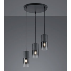 TRIO LIGHTING – ROBIN III RING SMOKY LAMPA WISZĄCA SZKLANKI