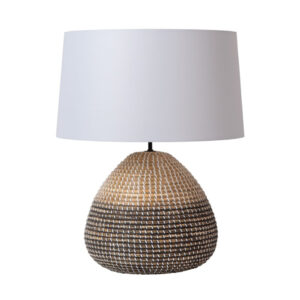 LUCIDE – MADUKA NATURAL L LAMPA STOŁOWA Z TRAWY MORSKIEJ I LNU