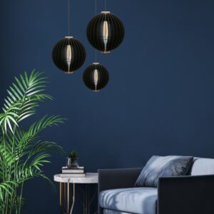Orb lampa drewniana wisząca DIY, wyjątkowa kulista forma, świetna do sypialni i do salonu
