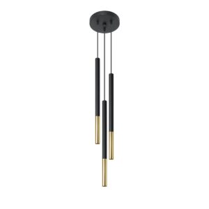SOLLUX – MOZAICA III RING BLACK GOLD LAMPA WISZĄCE RURKI