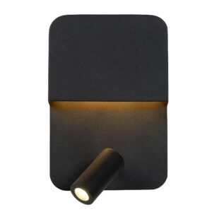 LUCIDE – BOXER BLACK KINKIET LED USB Z PODZIAŁEM ŚWIECENIA