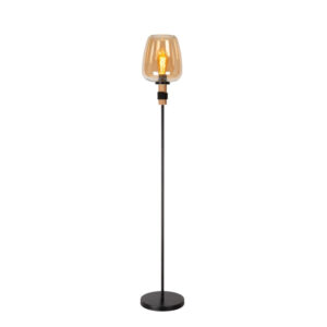 LUCIDE – ILONA FLOOR LAMPA STOJĄCA Z BURSZTYNOWYM KLOSZEM