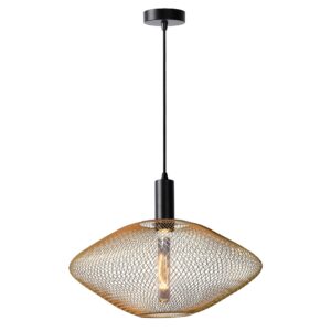 LUCIDE – MESH GOLD L LAMPA WISZĄCA UFO Z SIATECZKI