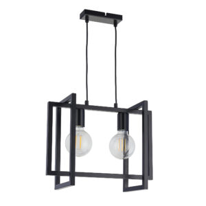 SIGMA LIGHTING – EDEN II BLACK LAMPA WISZĄCA Z METALOWĄ RAMKĄ