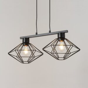 vario 2 czarna lampa druciana diament on lamperiaconcept