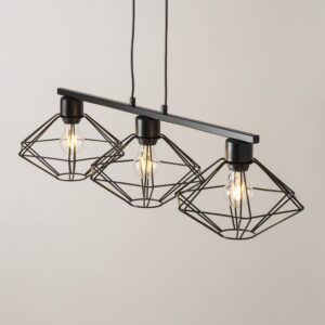 vario 3 czarna lampa druciana diament on lamperiaconcept