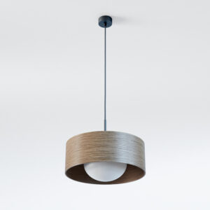 CLEONI – KOBE OAK LAMPA WISZĄCA Z DREWNA I SZKŁA