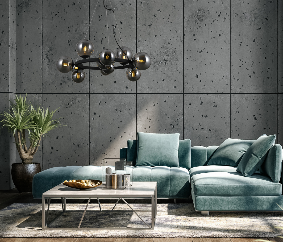 Living room interior in loft, industrial style PND 30223 11 aranz