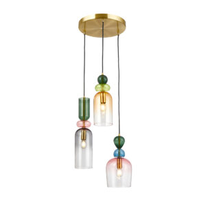 ITALUX – MANSO III RING LAMPA WISZĄCA Z KOLOROWEGO SZKŁA