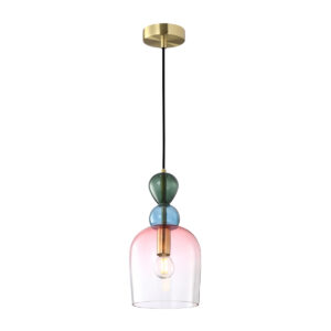 ITALUX – MANSO B LAMPA WISZĄCA Z KOLOROWEGO SZKŁA