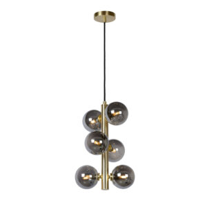 LUCIDE – TYCHO BRASS PIONOWA LAMPA WISZĄCA KULKI SMOKY