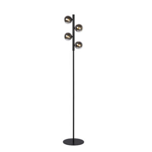 LUCIDE – TYCHO BLACK PODŁOGOWA LAMPA KULKI SMOKY
