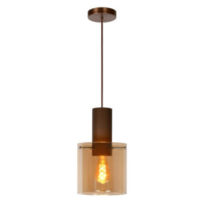LUCIDE – TOLEDO I LAMPA WISZĄCA Z BURSZTYNOWEGO SZKŁA