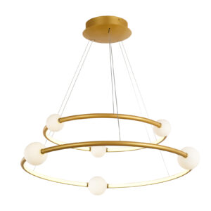 ITALUX – LOZANNA IIA GOLD WISZĄCA LAMPA KOŁA LED NA PILOTA