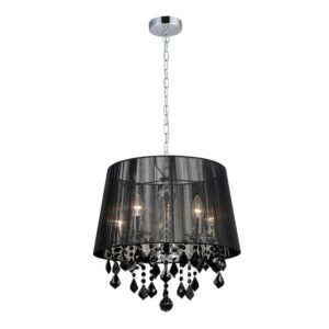 ITALUX – CORNELIA V BLACK LAMPA WISZĄCA Z ABAŻUREM NITECZKI