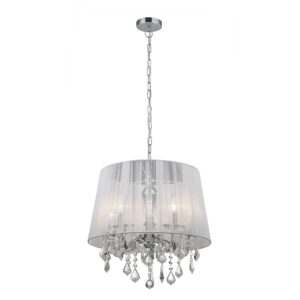ITALUX – CORNELIA V WHITE LAMPA WISZĄCA Z ABAŻUREM NITECZKI