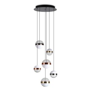 IDEAL LUX – GALAXY SP6 WISZĄCA LAMPA LED Z OPALOWEGO I BEZBARWNEGO SZKŁA