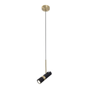 MAXLIGHT – PUMA I LAMPA WISZĄCA CZARNO-ZŁOTA TUBKA