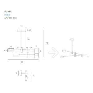 puma 4 czarno zlota lampa led1 lamperiaconcept
