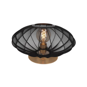 LUCIDE – CORINA TABLE BLACK LAMPKA NOCNA Z ABAŻUREM