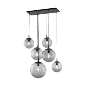 TK LIGHTING – ESME VI PANEL GRAPHITE LAMPA WISZĄCA KULE CIEMNE SZKŁO
