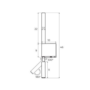 organic h kinkiet rurka led wymiary lamperiaconcept
