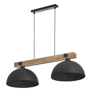 TK LIGHTING – OSLO II BLACK BROWN LAMPA WISZĄCA SCANDI