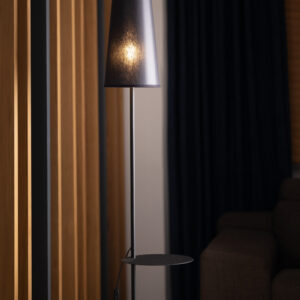 zing czarna lampa podlogowa z polka 1 lamperiaconcept