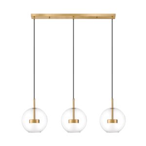 ZUMA LINE – ENCELADUS III GOLD PODŁUŻNA WISZĄCA LAMPA LED PRZEZROCZYSTE KULE