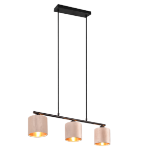TRIO LIGHTING – JULIETA III LAMPA WISZĄCA AKSAMITNE ABAŻURKI