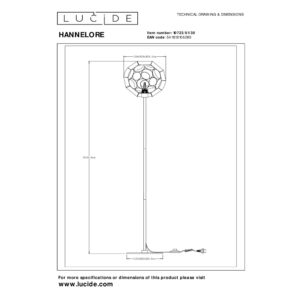 hannelore floor lampa metalowa kula lamperiaconcept