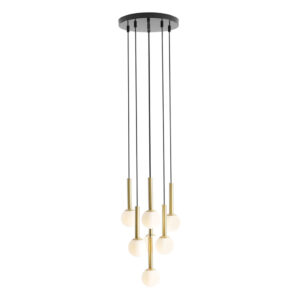 ARTERA – RIU VII RING BLACK BRASS KASKADOWA LAMPA WISZĄCA NA ANTRESOLE