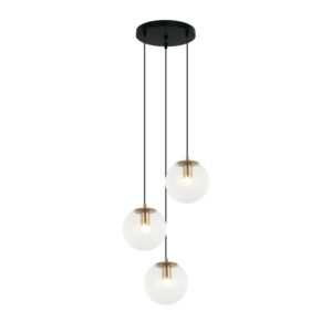 ITALUX – SARPO III RING BLACK GD LAMPA WISZĄCA PRZEZROCZYSTE KULE