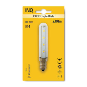 INQ - ŻARÓWKA DO OKAPU E14 T18L 3K 230LM 2,6W