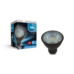 INQ – ŻARÓWKA LED GU10 4K 480LM 6W BLACK BODY