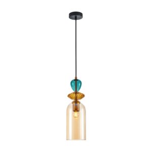 ITALUX – BUSCO C AMBER KOLOROWA LAMPA WISZĄCA ZE SZKŁA