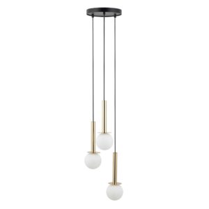 SIGMA LIGHTING – DAISY III ZŁOTA LAMPA WISZĄCA Z KULEK BIAŁE