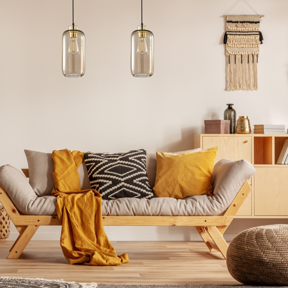 Stylish loft kitchen interior marco 1 brown szklana lampa 1 lamperiaconcept
