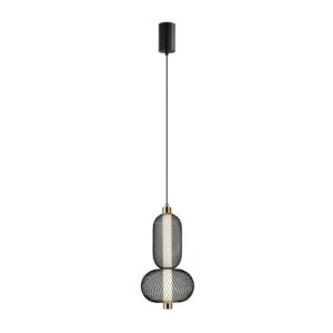 ITALUX – MARCO VERTICAL CZARNA LAMPA WISZĄCA LED Z SIATKĄ