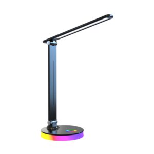 sm 606 czarna lampka na biurko z kolorowa podstawa lamperiaconcept