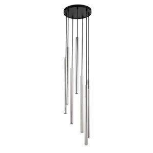 SIGMA LIGHTING – SOPEL LUX VII RING SREBRNA LAMPA WISZĄCA RURKI